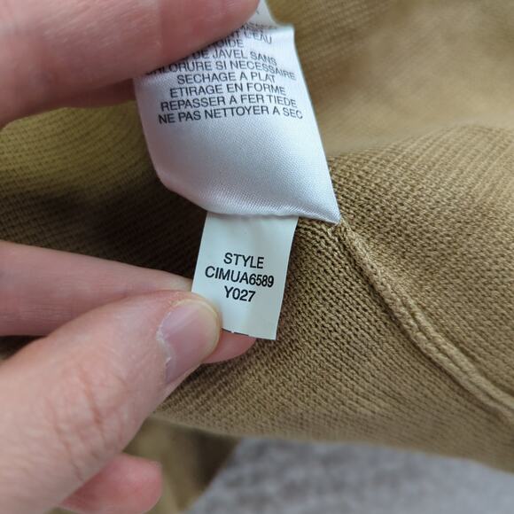 Sigrid Olsen Mock Neck Full Zip Sweater Silk Cotton Women's‎ Medium Leather Tan - Picture 9 of 9